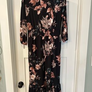 LuLaRoe Black and Pink Floral Dress